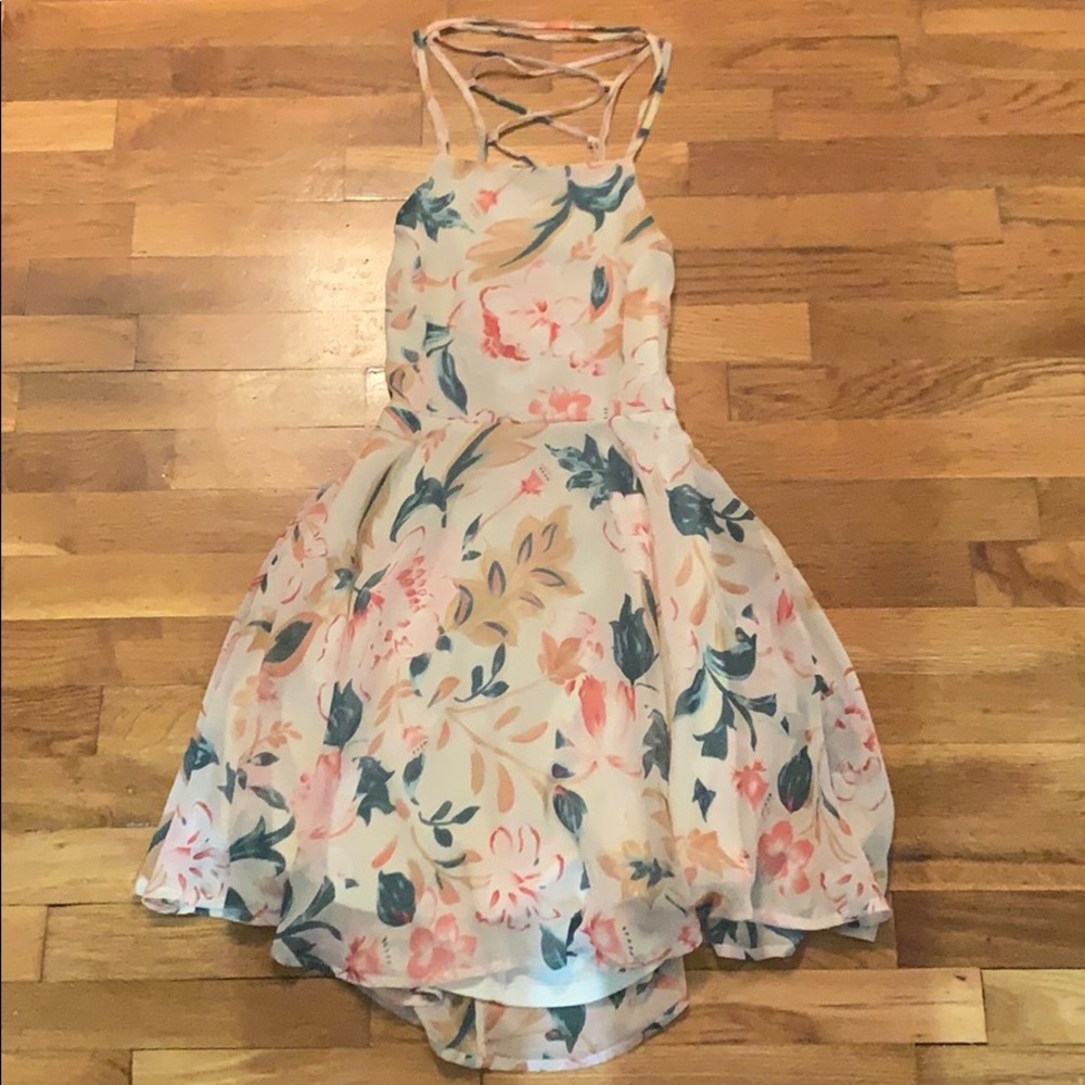 Floral lace up skater dress from Lulu’s